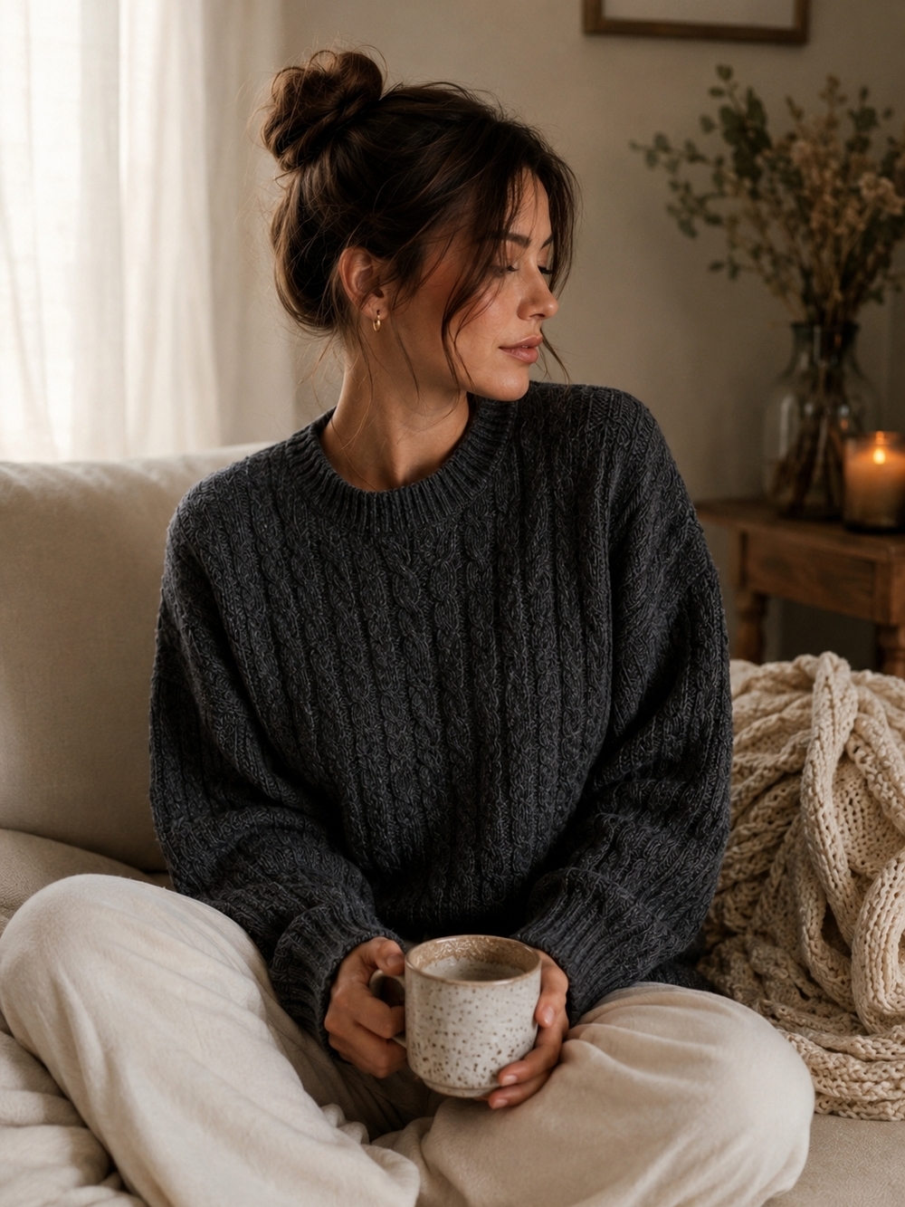 H&M Cable Knit Wool Blend Sweater
Size Large (relaxed fit)